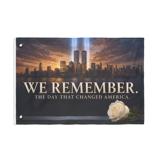 We Remember 9/11 Memorial Flag - Double Sided Tribute Garden Banner