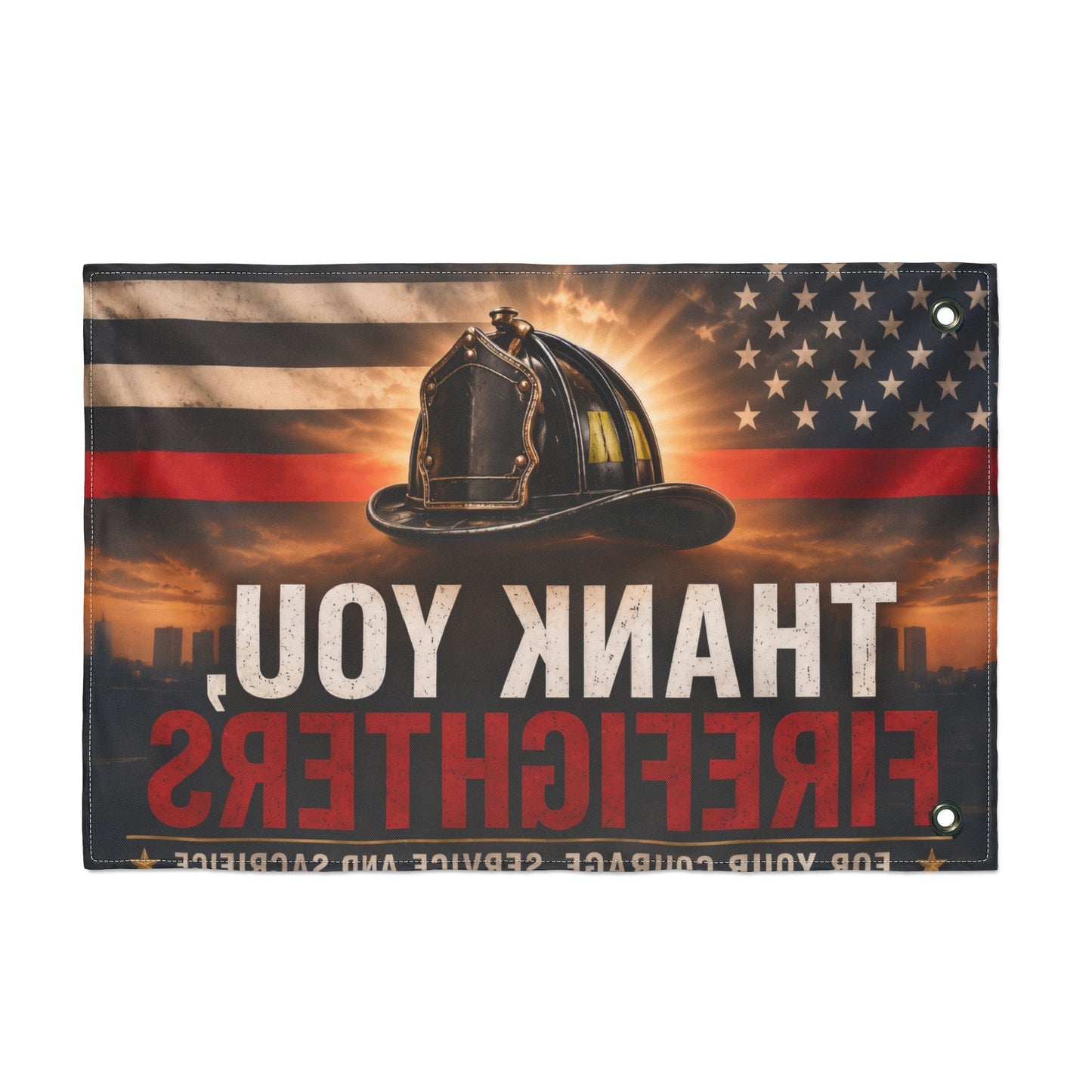 Firefighter Thank You Flag — Double-Sided Tribute Flag