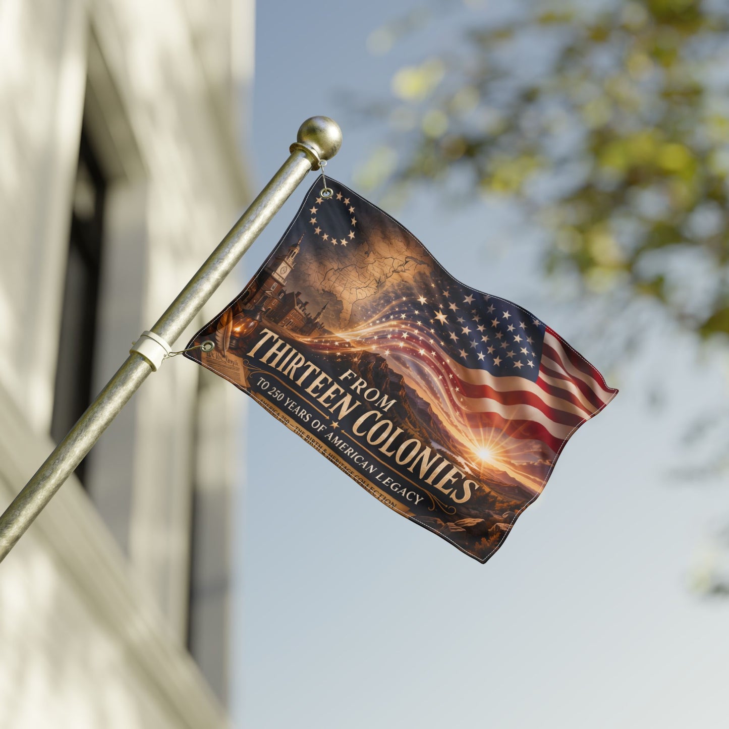 From Thirteen Colonies Double-Sided American Flag — 250 Years of Legacy Outdoor Banner