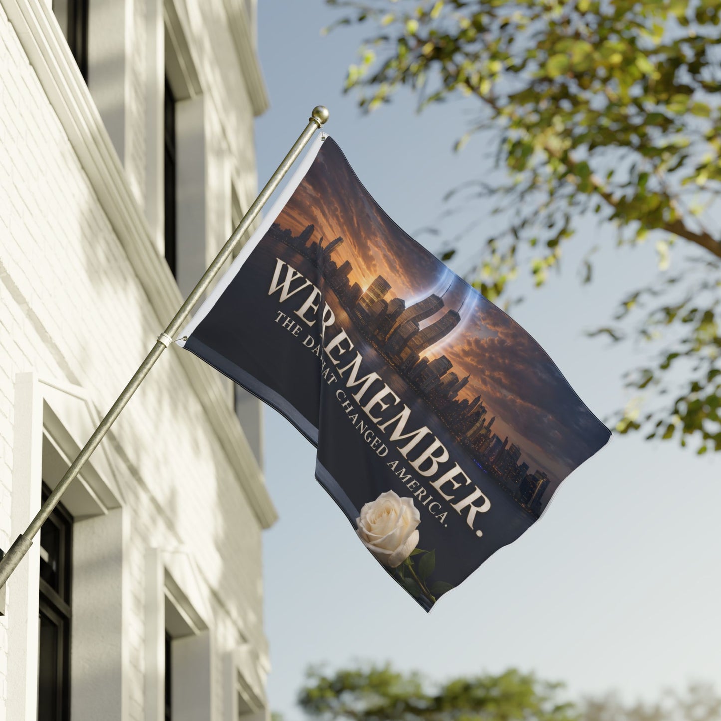 We Remember 9/11 Memorial Flag - Double Sided Tribute Garden Banner