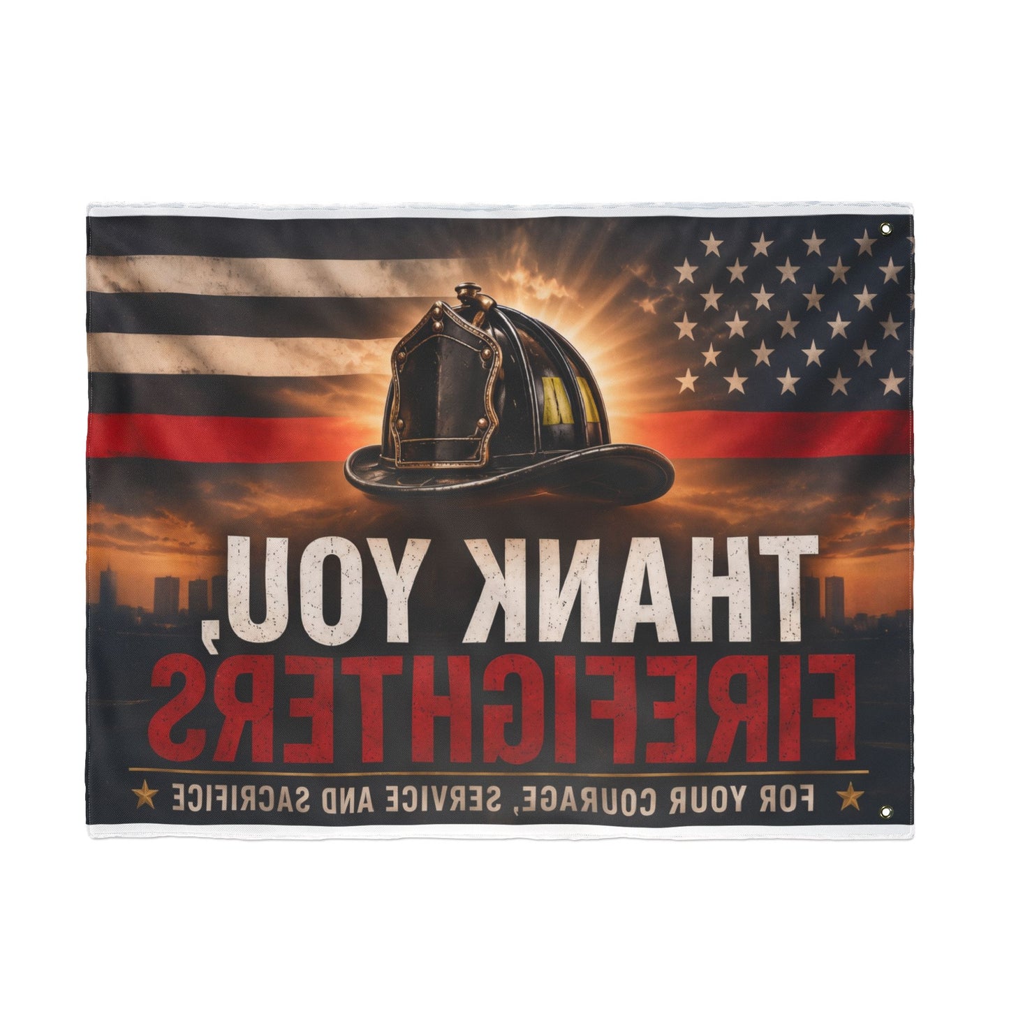 Firefighter Thank You Flag — Double-Sided Tribute Flag