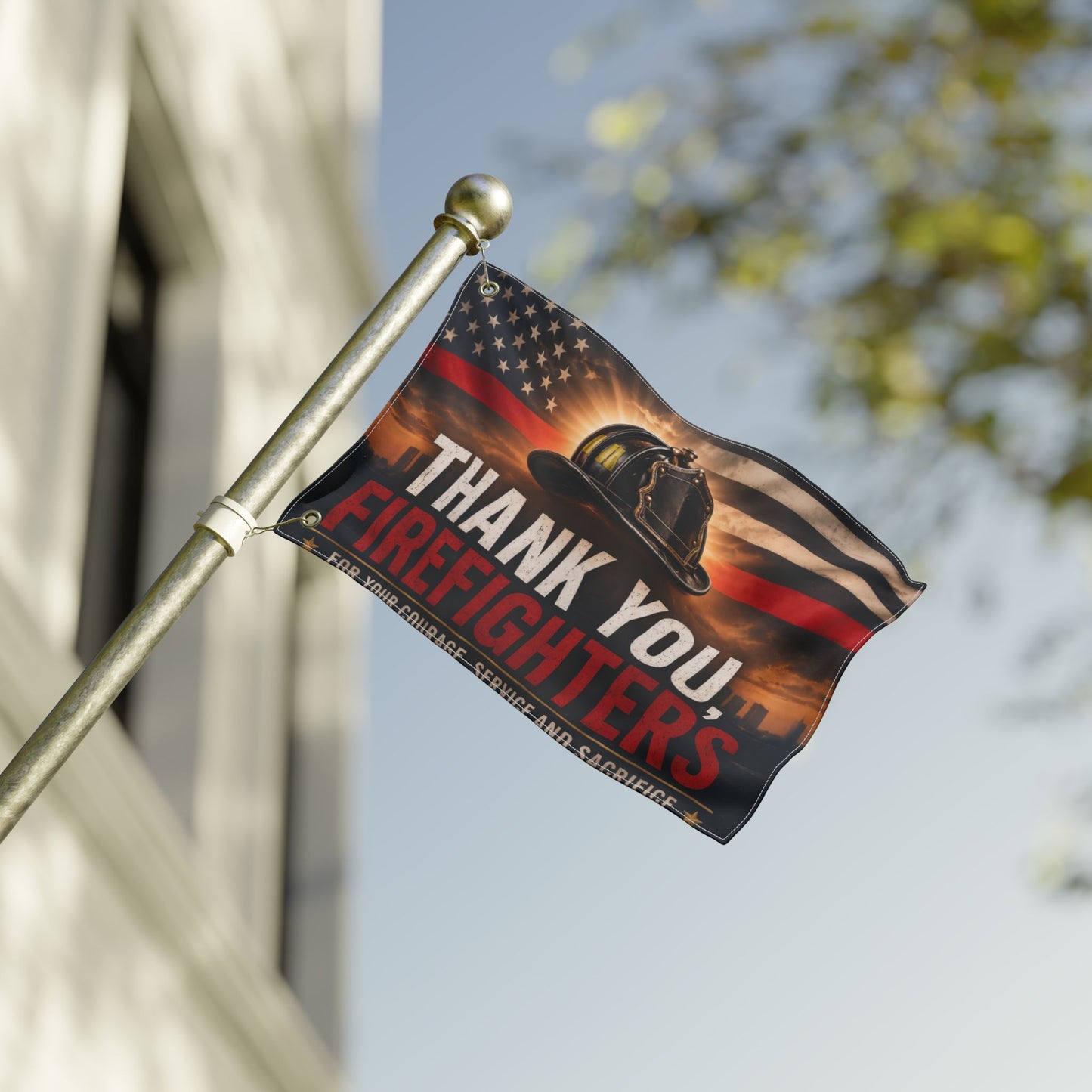 Firefighter Thank You Flag — Double-Sided Tribute Flag