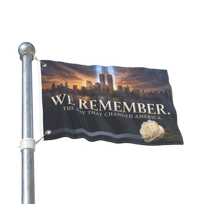 We Remember 9/11 Memorial Flag - Double Sided Tribute Garden Banner