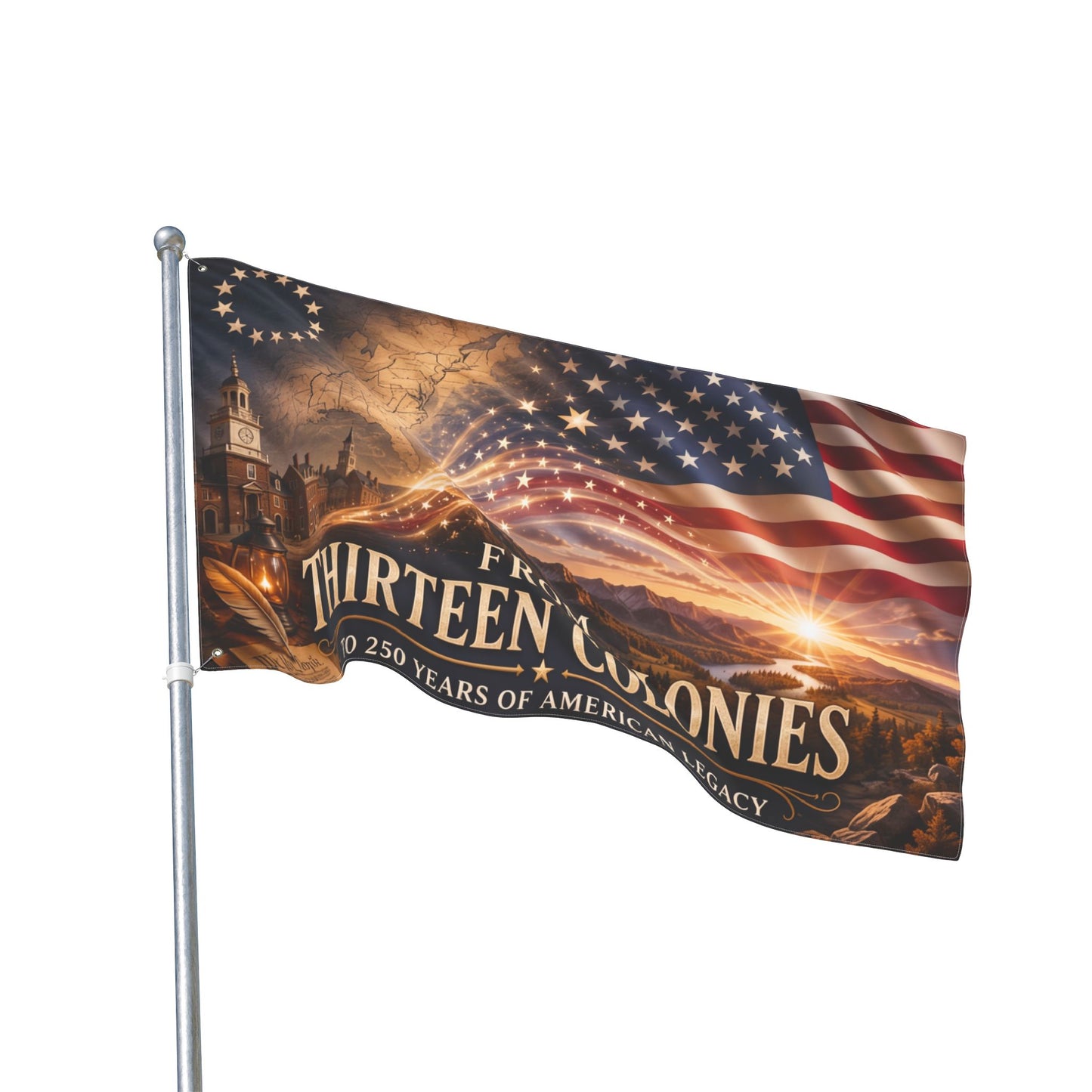From Thirteen Colonies Double-Sided American Flag — 250 Years of Legacy Outdoor Banner