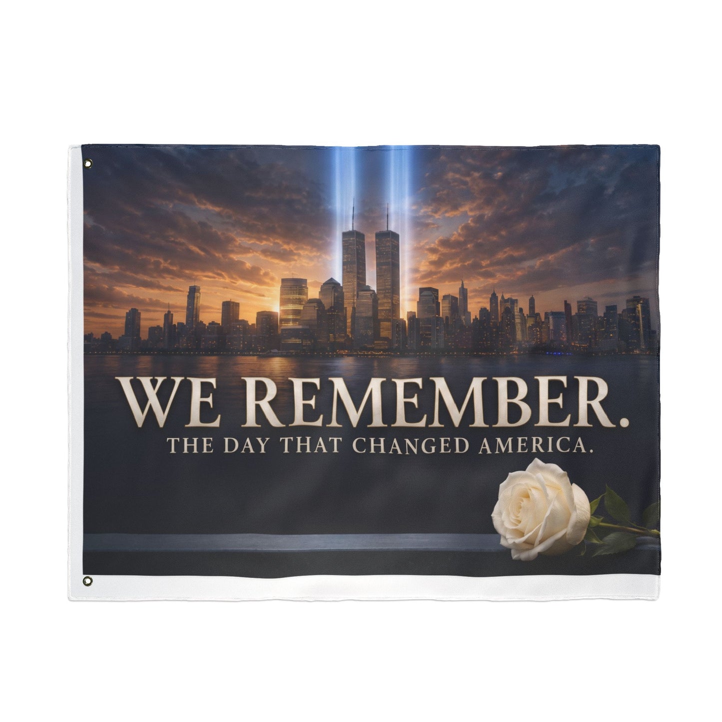 We Remember 9/11 Memorial Flag - Double Sided Tribute Garden Banner