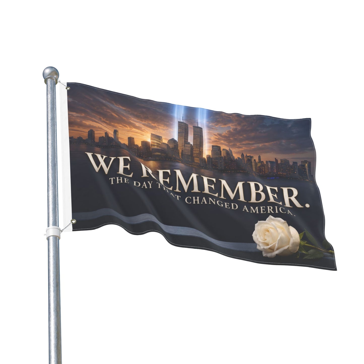 We Remember 9/11 Memorial Flag - Double Sided Tribute Garden Banner