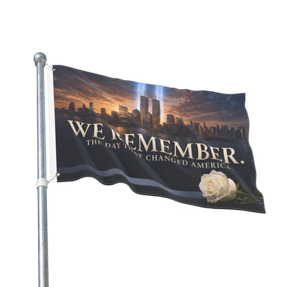 We Remember 9/11 Memorial Flag - Double Sided Tribute Garden Banner