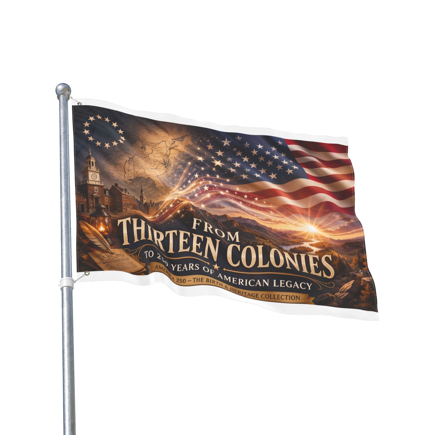 From Thirteen Colonies Double-Sided American Flag — 250 Years of Legacy Outdoor Banner