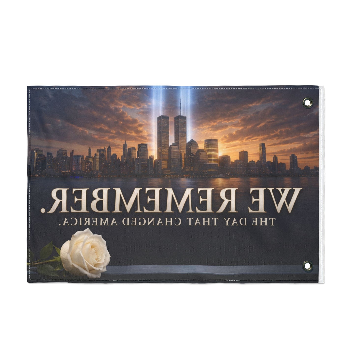 We Remember 9/11 Memorial Flag - Double Sided Tribute Garden Banner