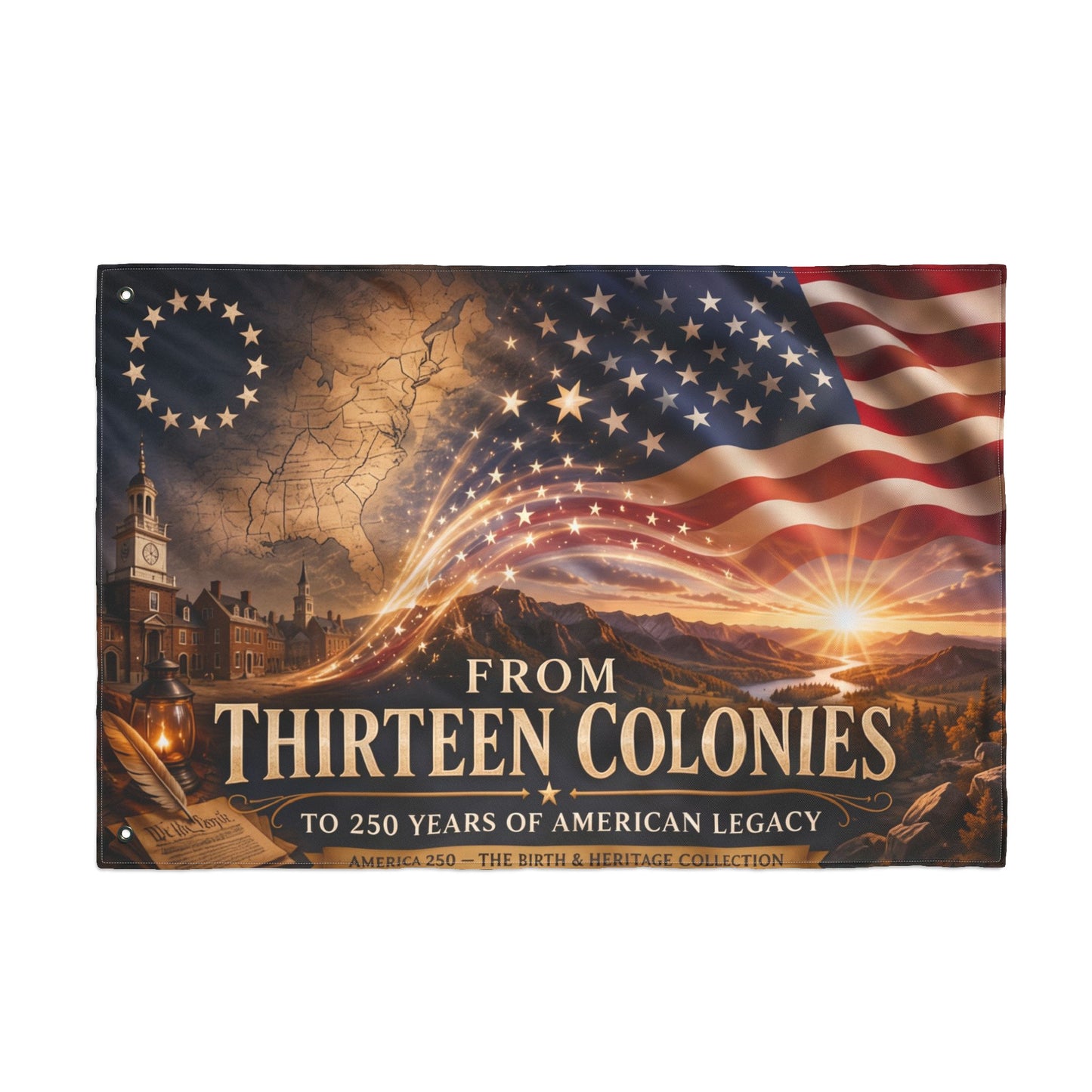 From Thirteen Colonies Double-Sided American Flag — 250 Years of Legacy Outdoor Banner