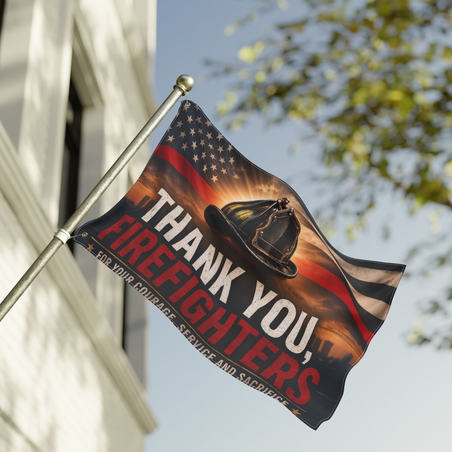 Firefighter Thank You Flag — Double-Sided Tribute Flag