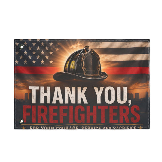 Firefighter Thank You Flag — Double-Sided Tribute Flag