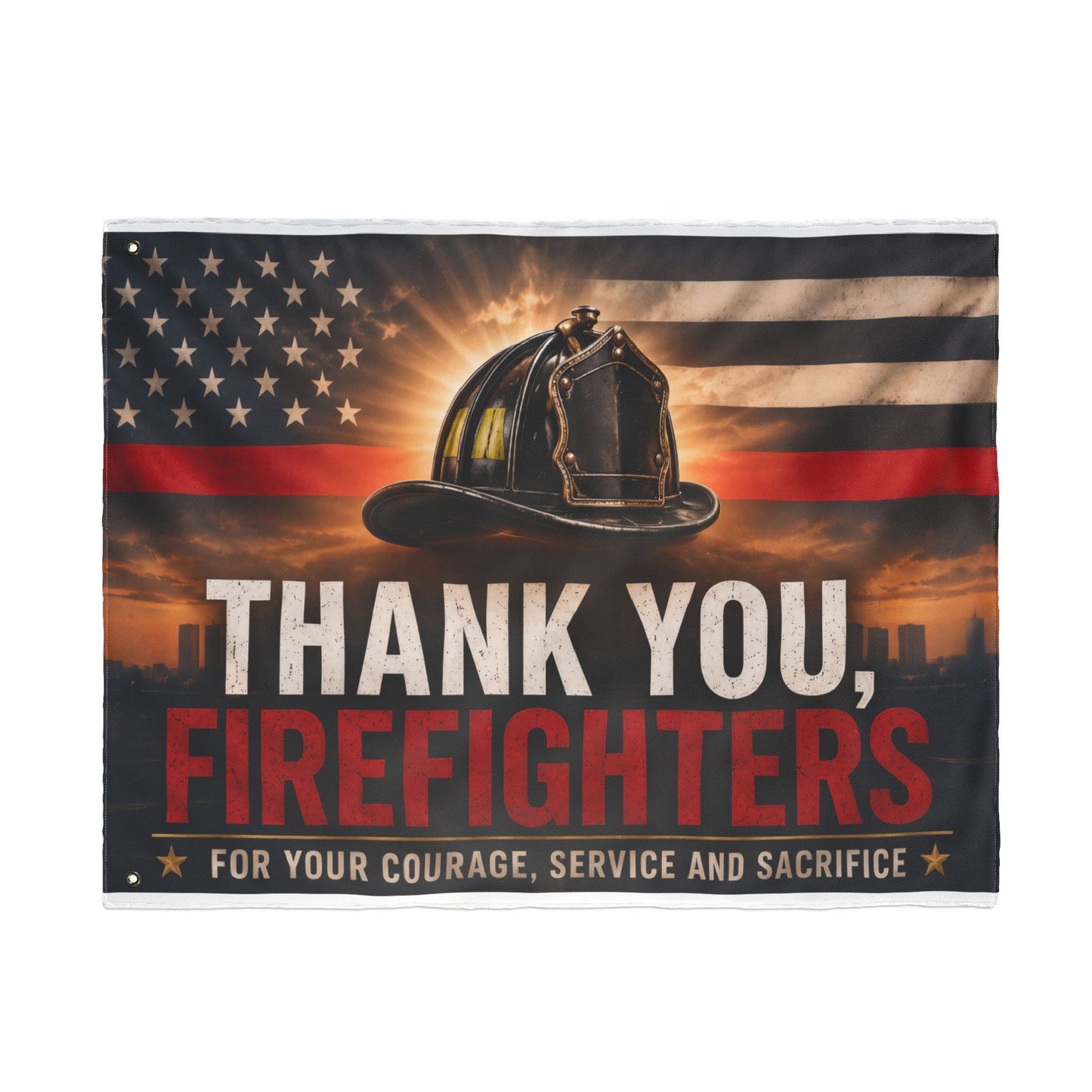 Firefighter Thank You Flag — Double-Sided Tribute Flag