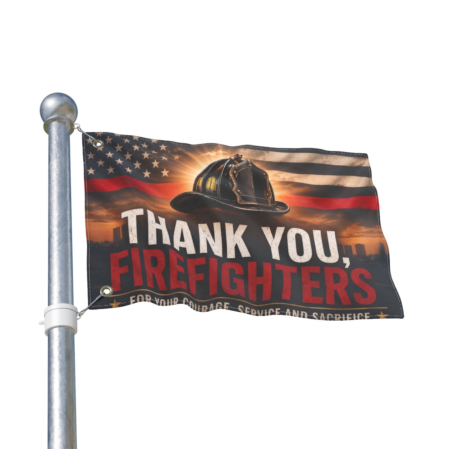 Firefighter Thank You Flag — Double-Sided Tribute Flag