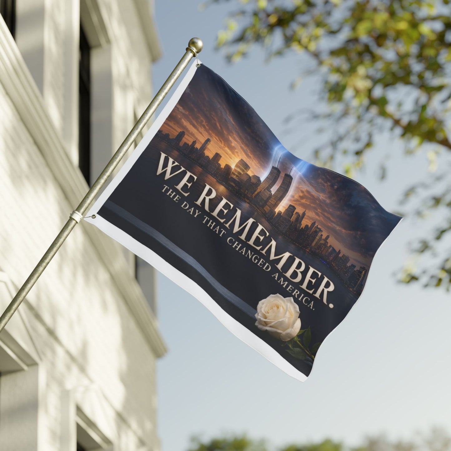 We Remember 9/11 Memorial Flag - Double Sided Tribute Garden Banner