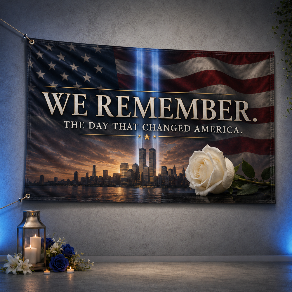 ZenVentra™ We Remember 9/11 Memorial Flag - Double Sided Tribute