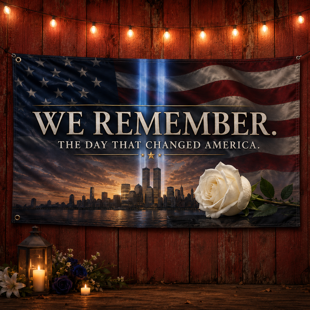 ZenVentra™ We Remember 9/11 Memorial Flag - Double Sided Tribute
