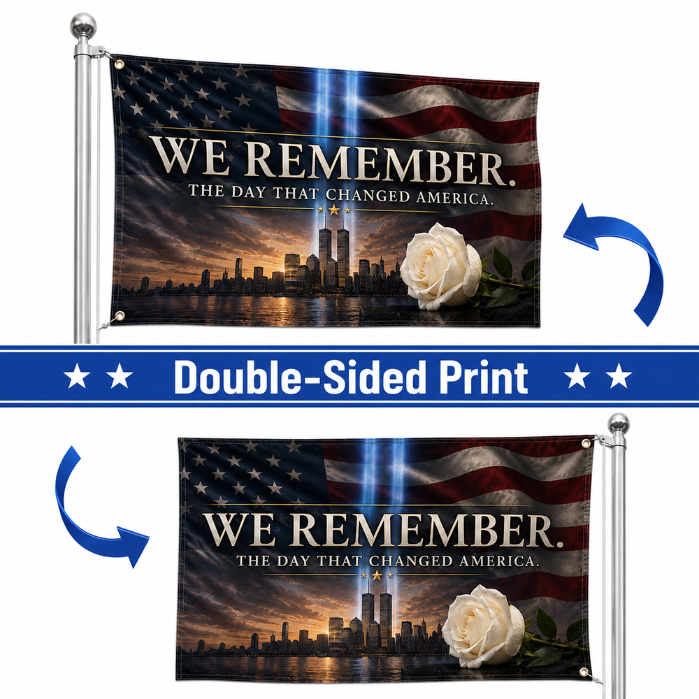 ZenVentra™ We Remember 9/11 Memorial Flag - Double Sided Tribute