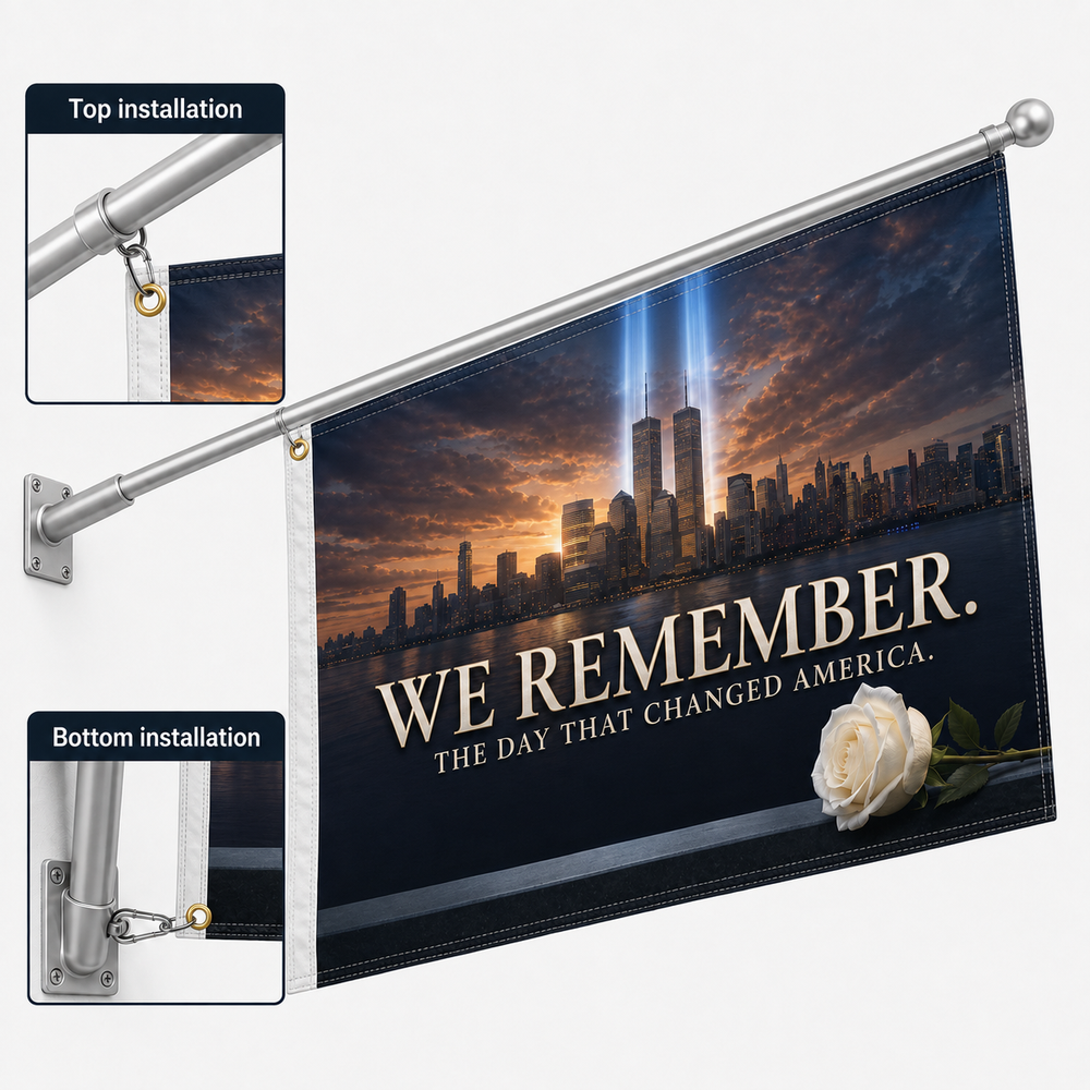 ZenVentra™ We Remember 9/11 Memorial Flag - Double Sided Tribute
