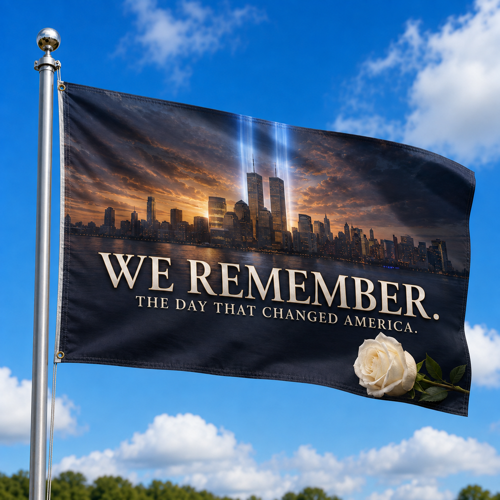 ZenVentra™ We Remember 9/11 Memorial Flag - Double Sided Tribute