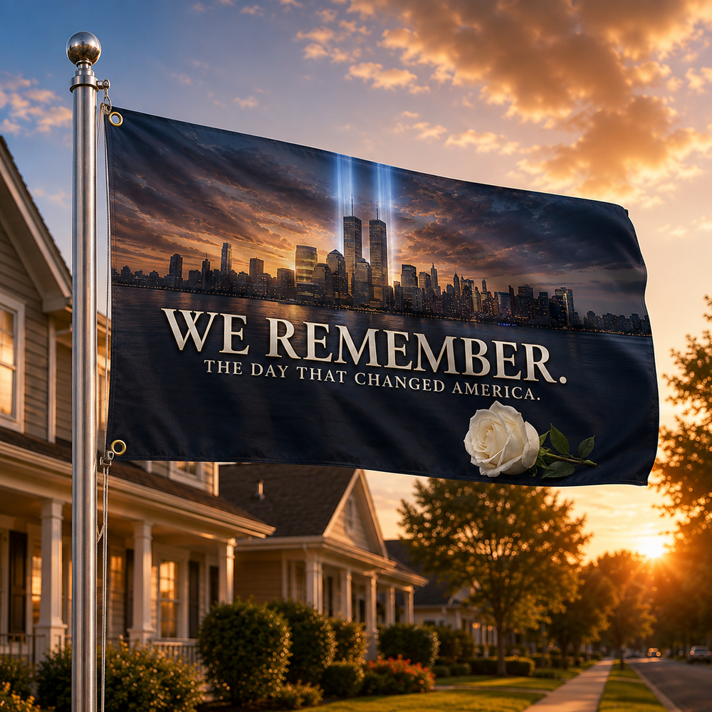 ZenVentra™ We Remember 9/11 Memorial Flag - Double Sided Tribute