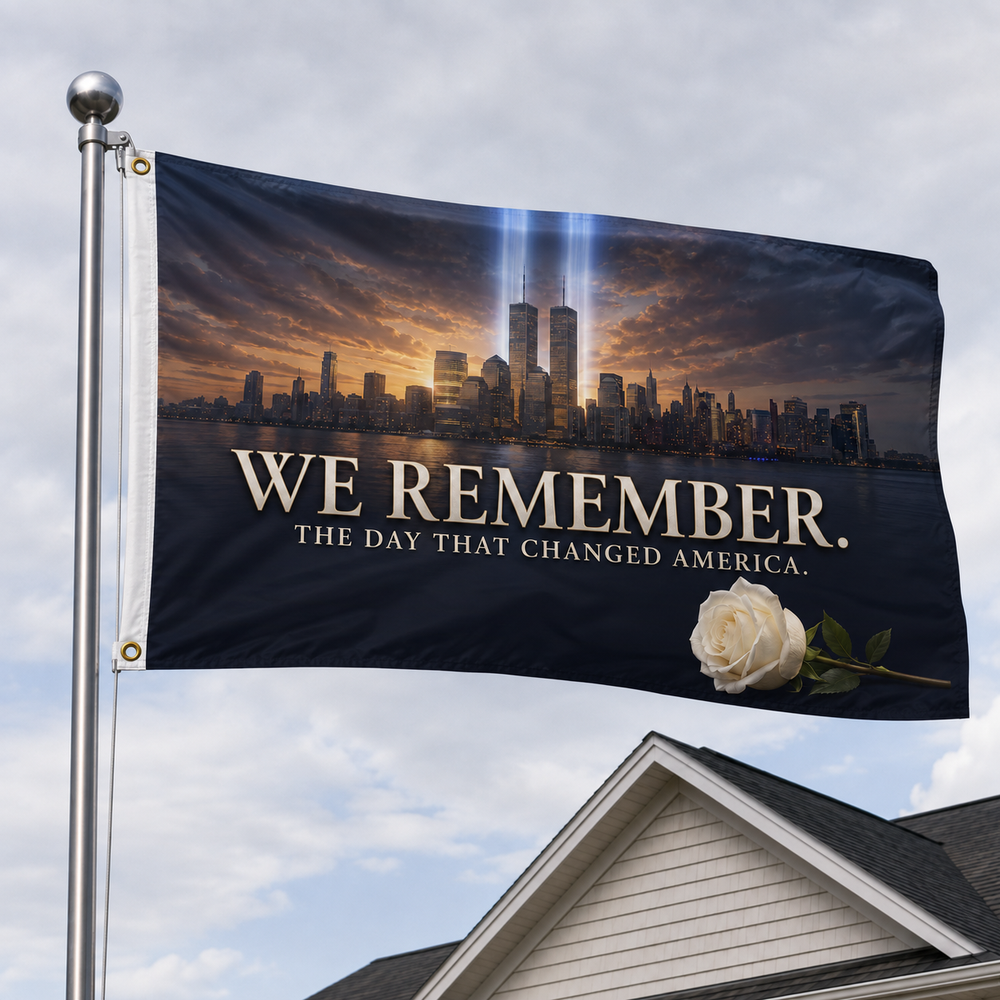 ZenVentra™ We Remember 9/11 Memorial Flag - Double Sided Tribute