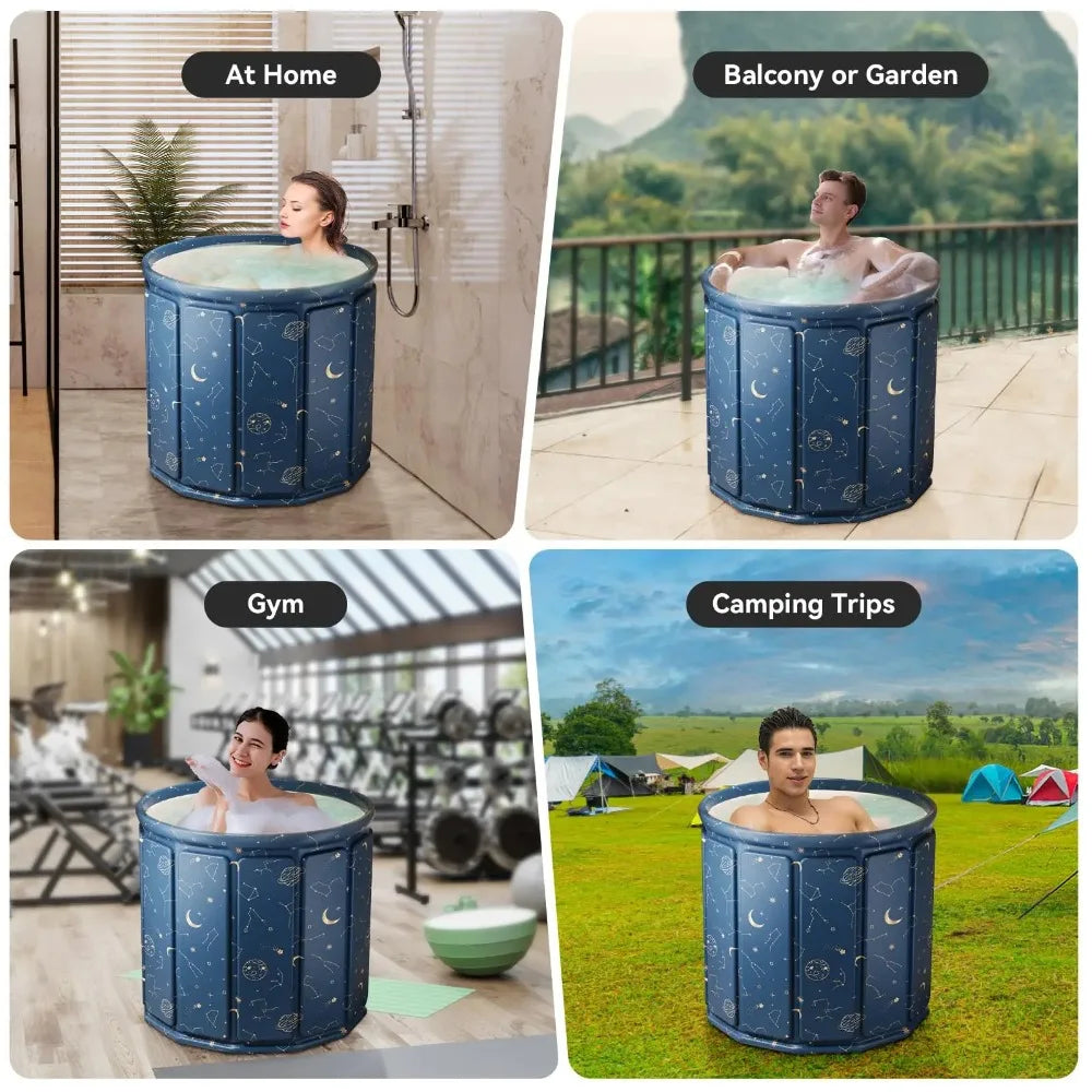 ZenVentra Portable Soaking Tub - Foldable Adult Spa Bath